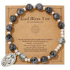 Stretch Rope Miraculous Mary Pendant beaded Bracelet