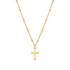 Stainless steel satellite link chain and cross pendant necklace