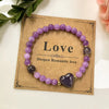 Natural Amethyst, Rose Quartz & Obsidian, Green Aventurine Bead Heart Spiritual Bracelet Heart Charm