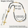 Catholic Rosary - Jesus Crucifix & Virgin Mary Pendant with Blue Beads, 304 Stainless Steel Golden beads