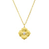 Sterling silver gold plated CZ bloom pendant necklace