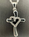 Necklace: Cross/Love Heart (Walk By Faith Collection)