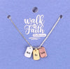 Necklace: 3 Dog Tag Charms, Silver, Gold, Rose Gold, 40.6cm Silver Chain With 5cm Extension (Walk By Faith Collection)