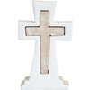 Small Holy Standing Double Cross Wood with white details