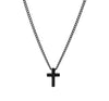 Stainless steel open curb chain necklace with cross pendant