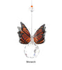 20cm Glass Tube Candleholder with Butterfly Suncatcher - Silver Top