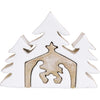 Multiple Layers Holy Standing Nativity Scene Wood with white details