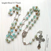 Catholic Rosary - ST CHRISTOPER GREEN GLASS STONE BEADS 6MM