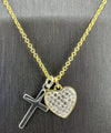 Necklace: Love Heart/Gold Cross Always Believe (Walk By Faith Collection)