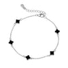 Sterling silver or gold plated fine link bracelet with petite multi-flowers