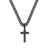 Stainless steel 6MM curb link necklace with cross pendant