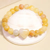 Yellow Jasper Bracelet with Love Heart stone charm