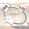 Stainless Steel Bracelet Adjustable Chain with Cross Pendant