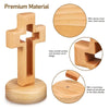 Rustic Beech Wood Cross With Stand