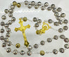 Catholic Rosary Rose BEADS BOXED SILVER PLATED