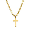 Stainless steel 5MM figaro link necklace with cross pendant