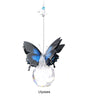 20cm Glass Tube Candleholder with Butterfly Suncatcher - Silver Top