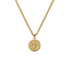 Stainless steel 3MM shiny finish cuban chain with St Christopher medallion pendant necklace
