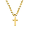 Stainless steel 6MM curb link necklace with cross pendant