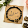 Natural Amethyst, Rose Quartz & Obsidian, Green Aventurine Bead Heart Spiritual Bracelet Heart Charm