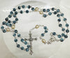 Catholic Rosary - GLASS STONE LOOK BLUE/GREY 6MM