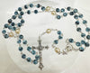 Catholic Rosary - GLASS STONE LOOK BLUE/GREY 6MM