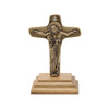 Unity cross Gold with Rhinestone on Brazilian Walnut Stand