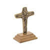 Unity cross Gold with Rhinestone on Brazilian Walnut Stand