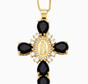 Copper 18K Gold Plated Virgin Mary Necklaces with Colorful Crystal Zircon