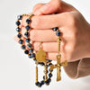 Catholic Rosary - Jesus Crucifix & Virgin Mary Pendant with Blue Beads, 304 Stainless Steel Golden beads
