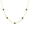 Sterling silver gold plated fine necklace with petite multi-flowers