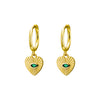 Sterling silver gold plated heart rays evil eye earrings