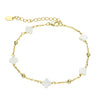 Sterling silver gold plated fine satellite chain & shell flower bracelet