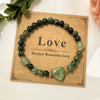 Natural Amethyst, Rose Quartz & Obsidian, Green Aventurine Bead Heart Spiritual Bracelet Heart Charm