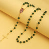 Catholic Rosary - HOLY MARY VINTAGE DARK GREEN GLASS STONE BEADS 6MM