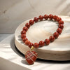 Red Coral Bracelet with Love Heart stone charm