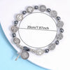 St Benedict silver plated beads elastic bracelet