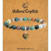 Natural Stone Indian Agate Heart Pendant Bracelet