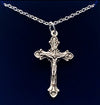 Crucifix Plated Silver or Gold Necklace