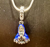 925 Virgin Mary Pendant with snake chain available in white or blue version or just the Pendant