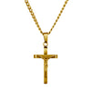 Stainless steel crucifix necklace on curb link chain