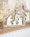 Holy Standing Nativity Scene Wood with white details