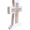 Large Holy Standing Double Cross Wood with white details