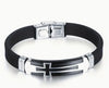 Titanium Steel Silicone Cross Bracelet Wrist Strap