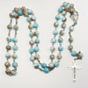 Catholic Rosary - GLASS STONE LIGHT BLUE 6MM
