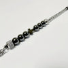 304 Stainless Steel & Black Onyx Bead & Cross Pendant Bracelet