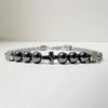 304 Stainless Steel & Black Onyx Bead & Cross Pendant Bracelet
