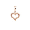 Sterling silver rose gold plated chain with bead detail and rose gold plated open heart pendant