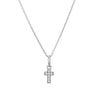 Sterling silver CZ petite cross pendant necklace