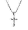 Stainless steel cross necklace on rounded box chain